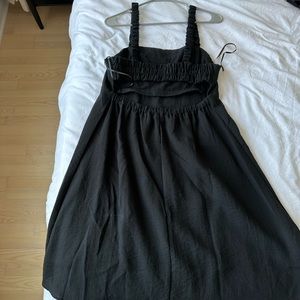 Mango, black, open back dress, size 8